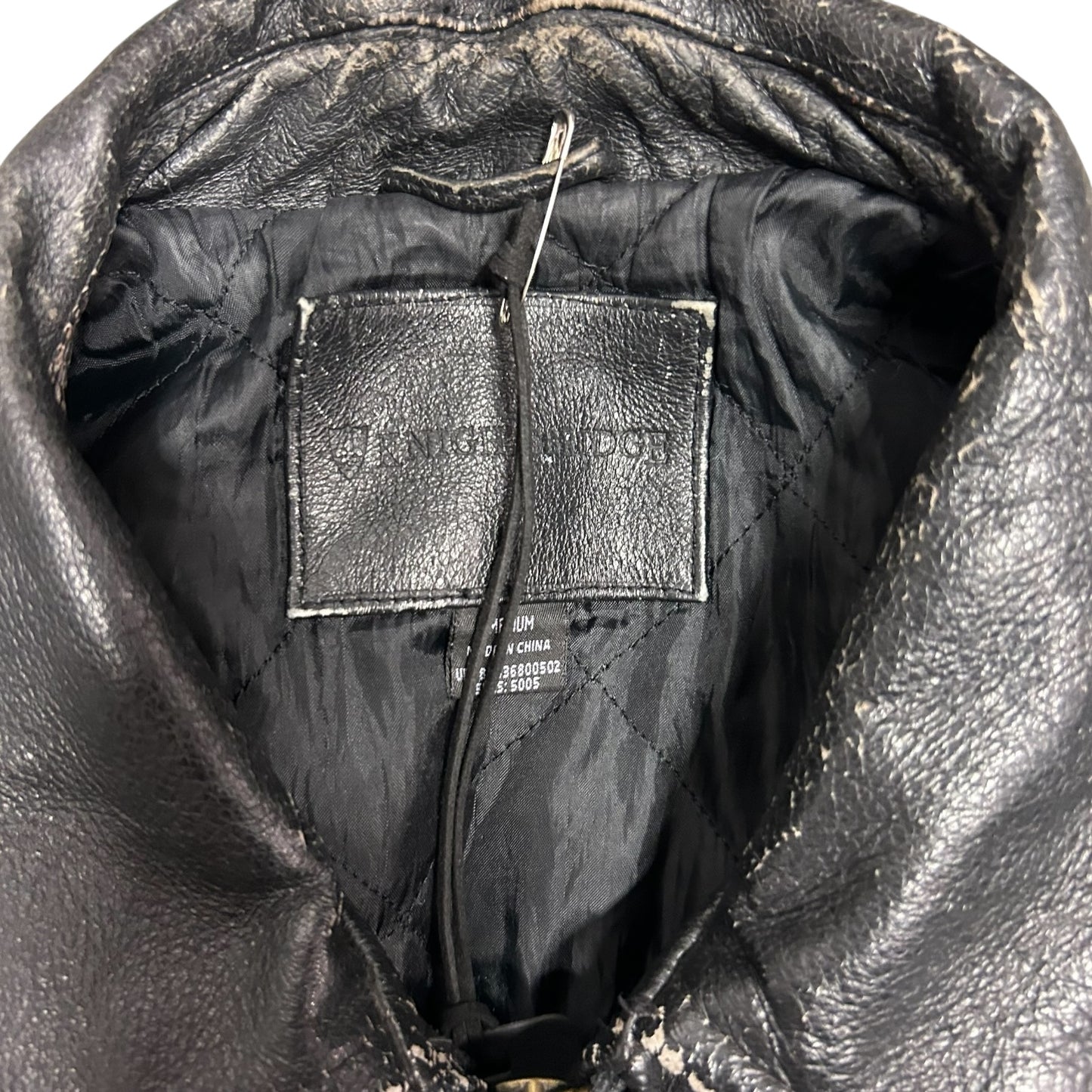 Vintage Knightsbridge Distressed Black Leather Jacket