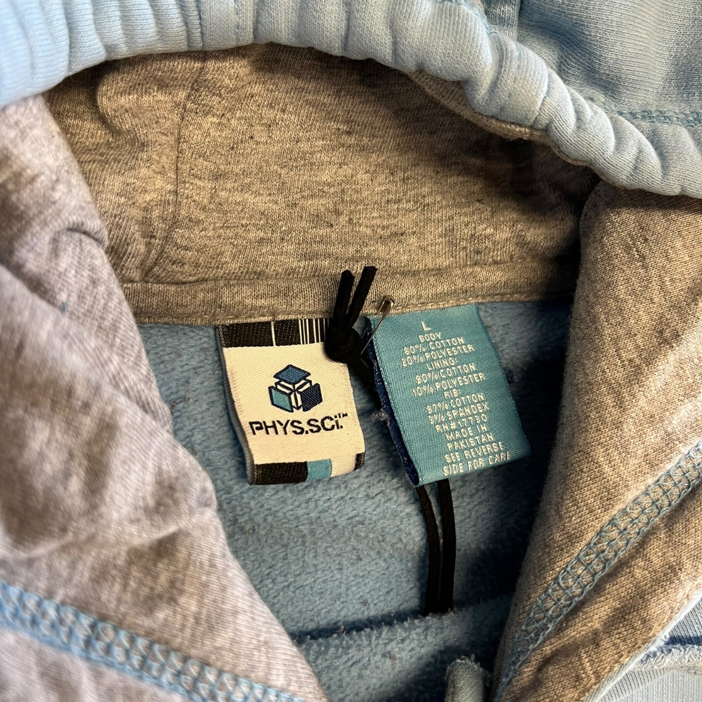 Y2K Surf Tribal Light Blue Distressed Hoodie