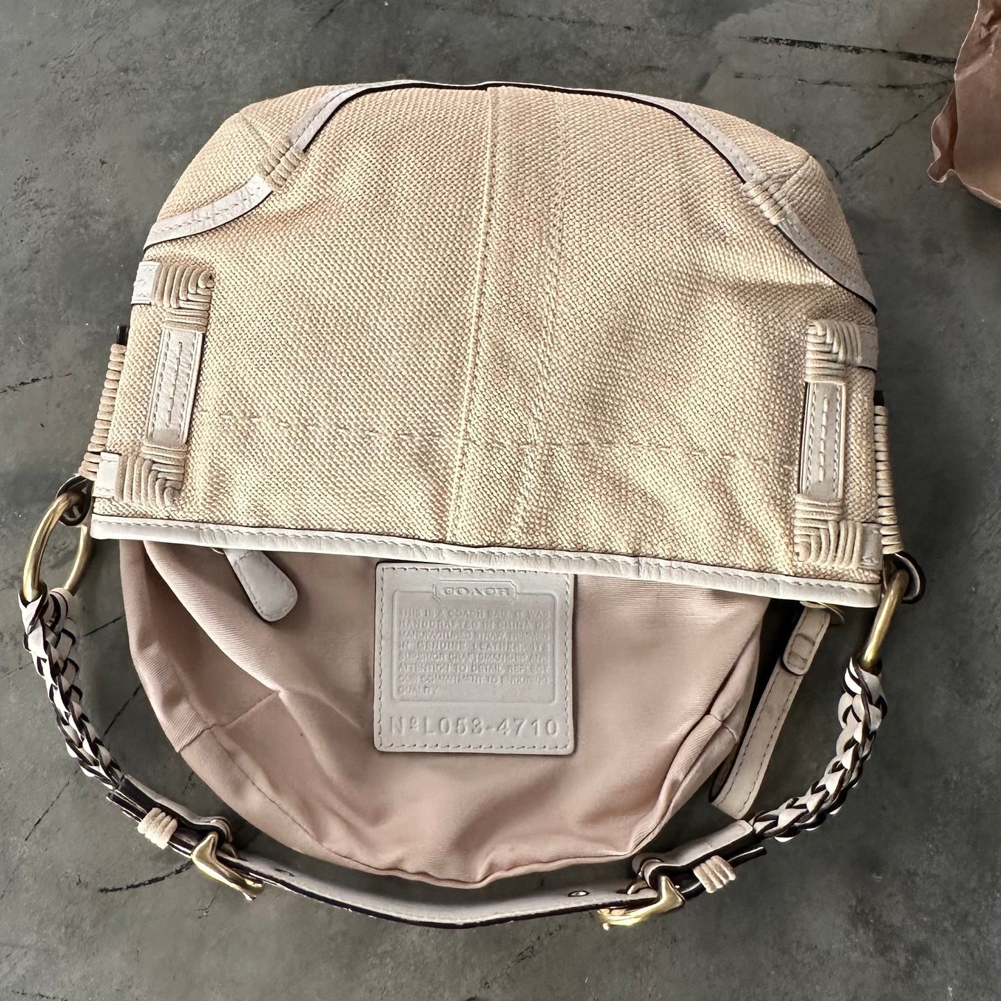 Coach Rattan Basket Hobo With Braided Handle