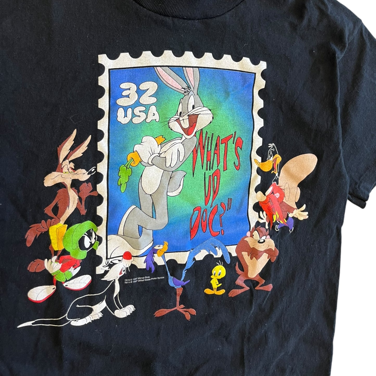 Vintage Youth Looney Tunes Bugs Bunny Stamp T Shirt