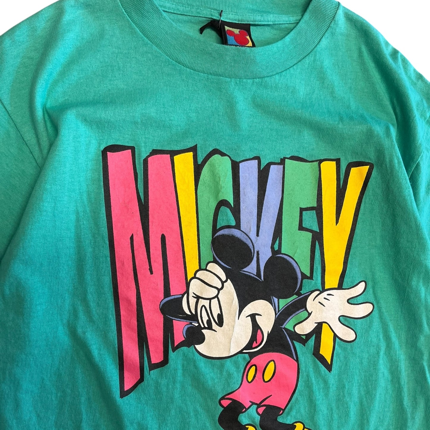 Vintage Mickey Mouse Iowa Teal T Shirt