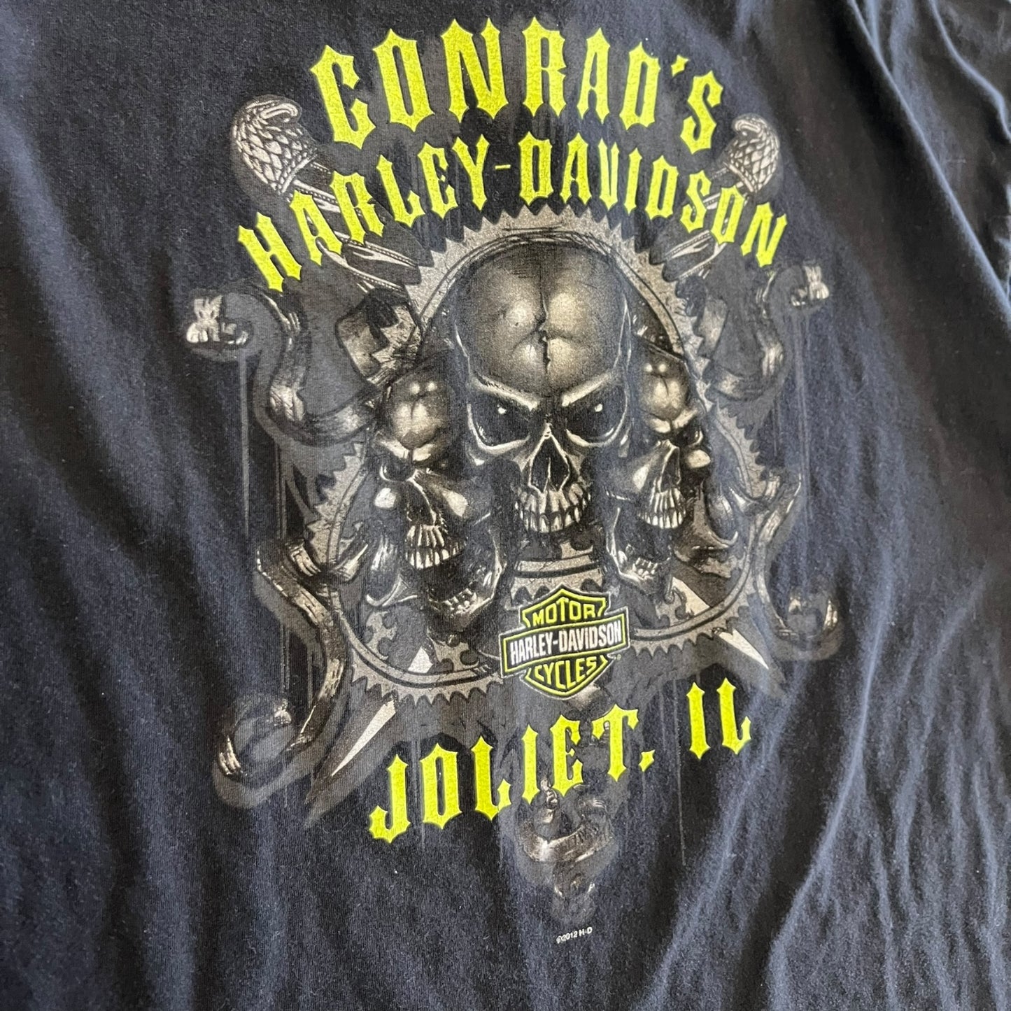 Y2K Conrad’s Harley Davidson Neon Flame Logo Tee
