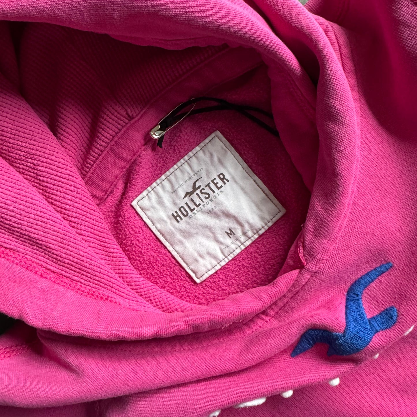 Women’s Y2K Hollister Pink Embroidered Fitted Surfer Hoodie