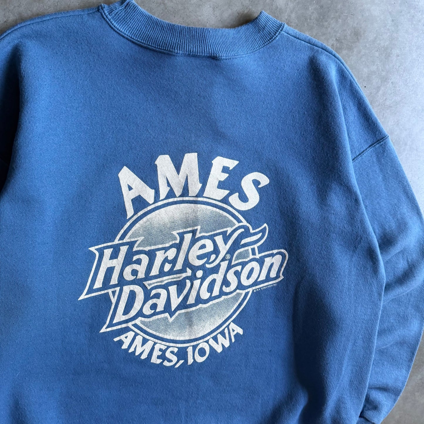 Vintage Ames Harley Davidson Blue Eagle Sweatshirt