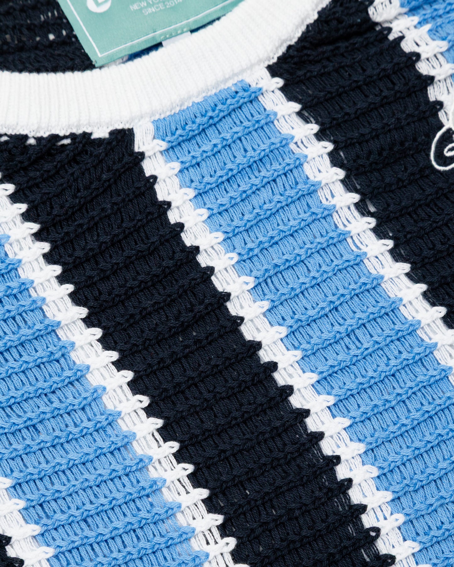 Brigade - Striped Script Knit T-Shirts (Blue)