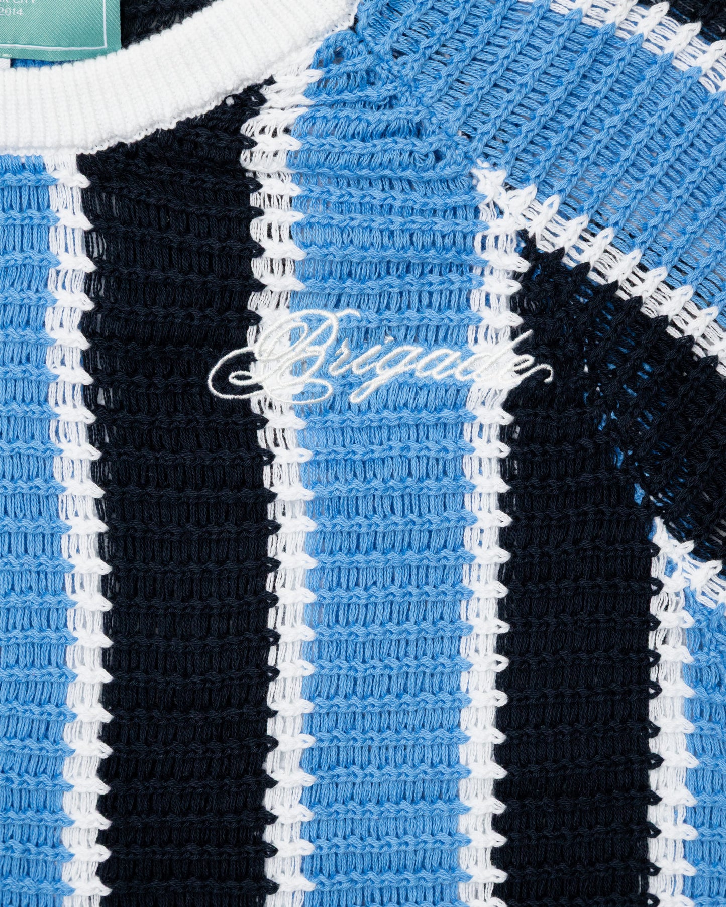 Brigade - Striped Script Knit T-Shirts (Blue)