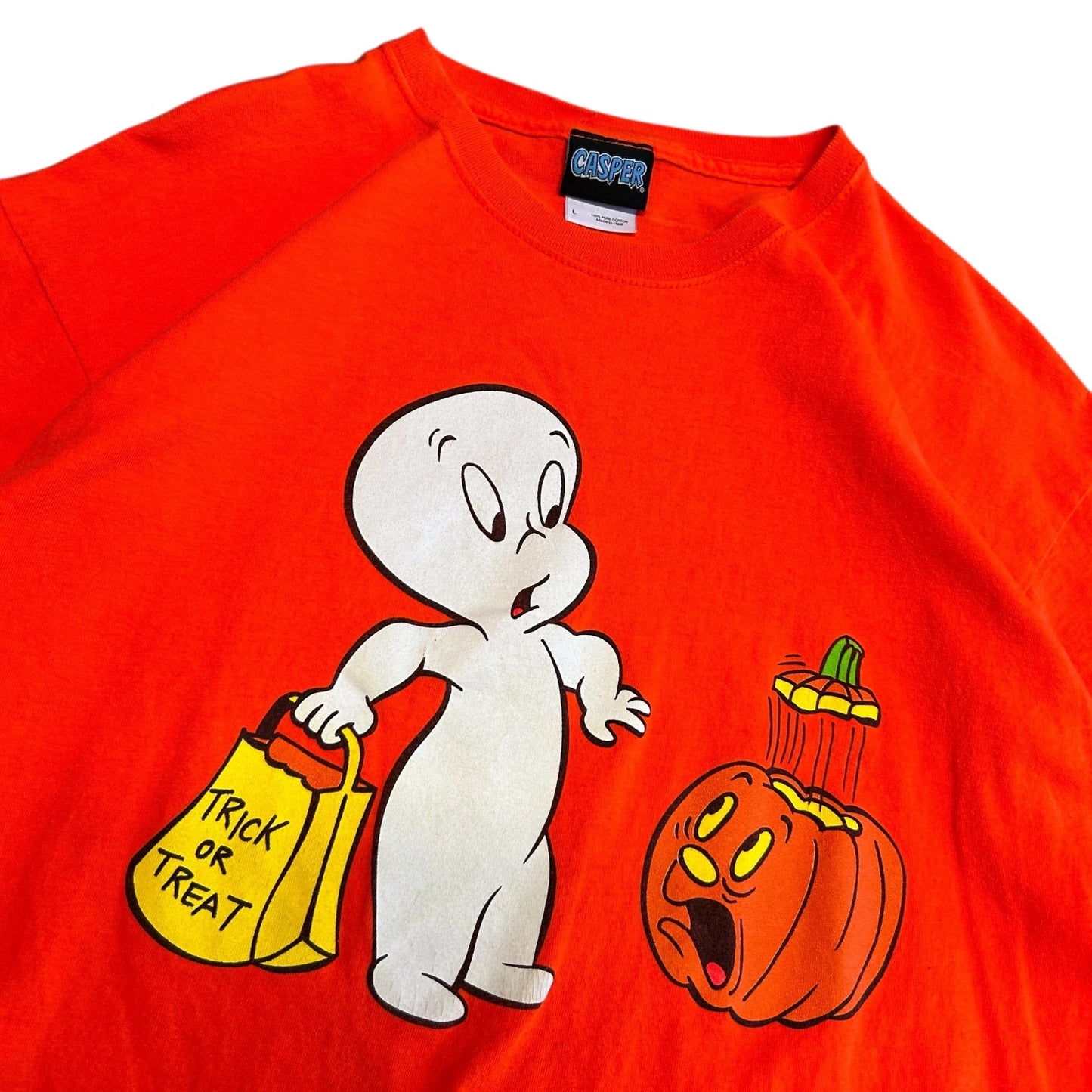 Y2K Casper The Ghost Trick Or Treat Orange Tee