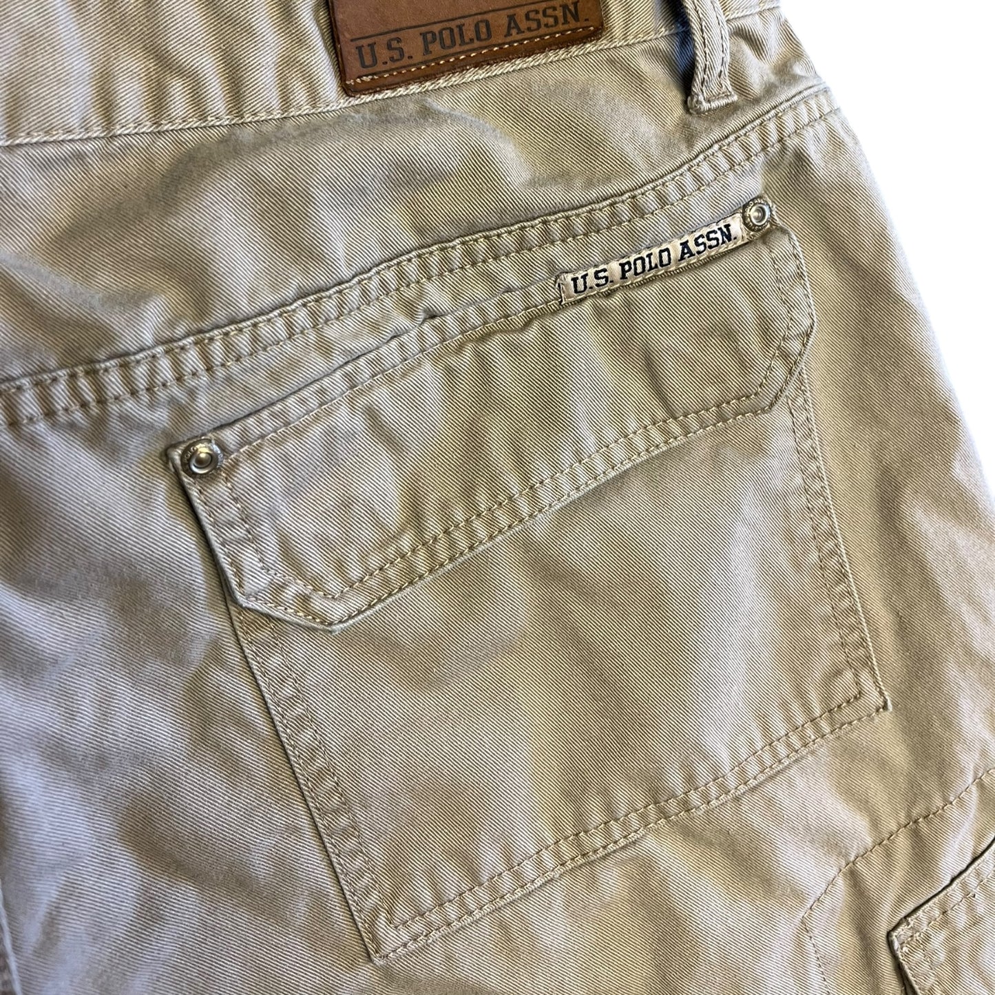 Y2K US Polo Assn Khaki Cargo Shorts