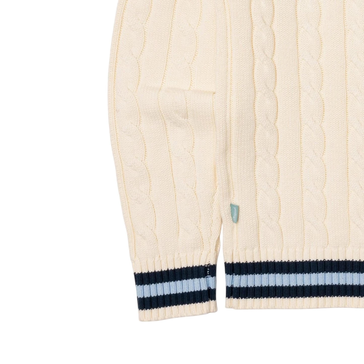 Brigade - Varsity Cable Knit Sweater(White)