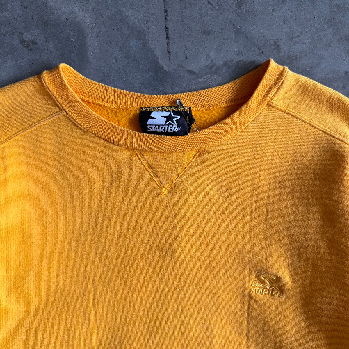 Y2K Starter Yellow Blank Crewneck Sweatshirt