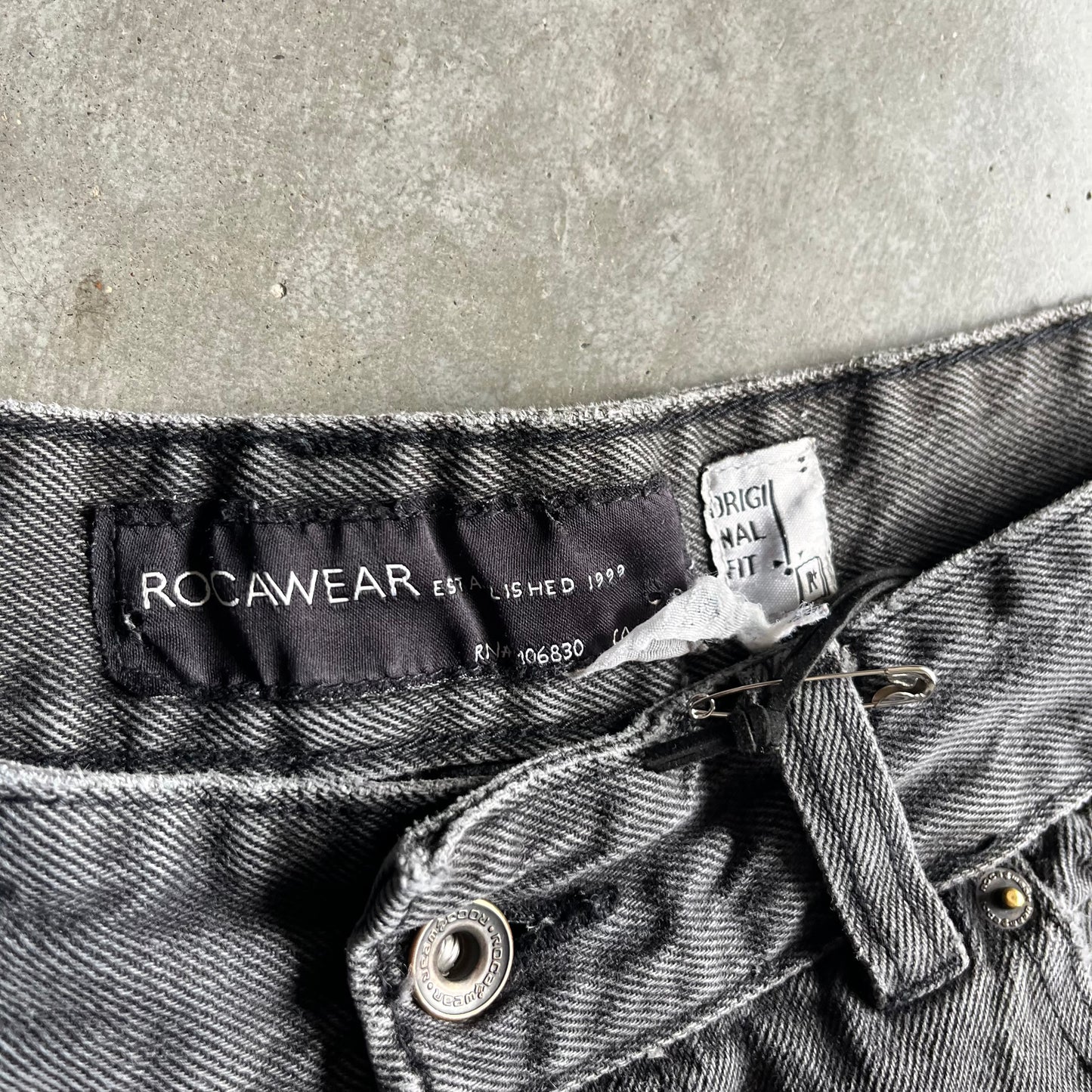 Y2K Rocawear R+ Faded Black Baggy Jeans