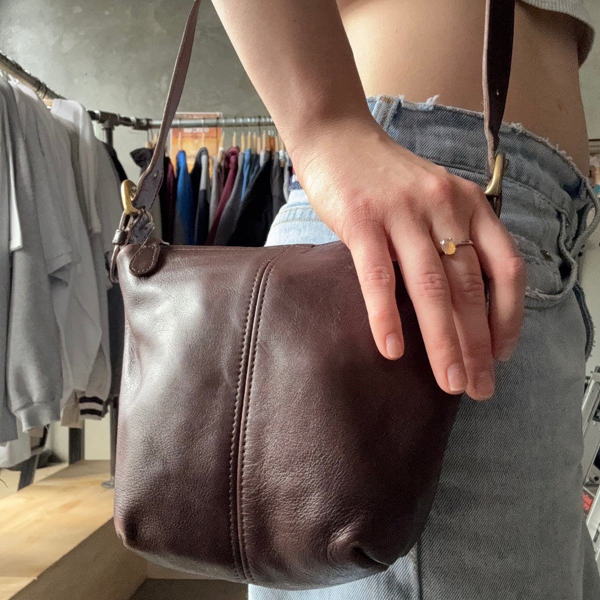 Vintage Coach Pochette Brown Crossbody