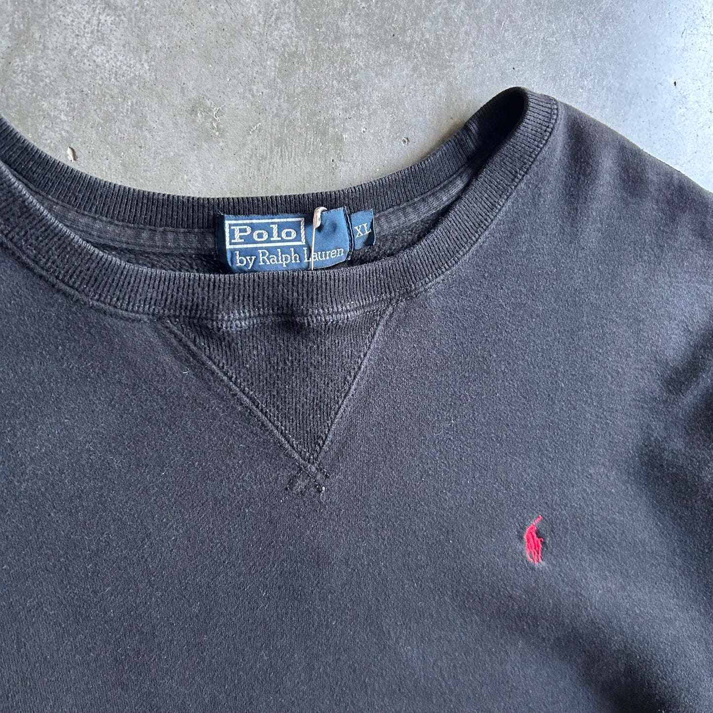 Vintage Polo RL Faded Black Sweatshirt