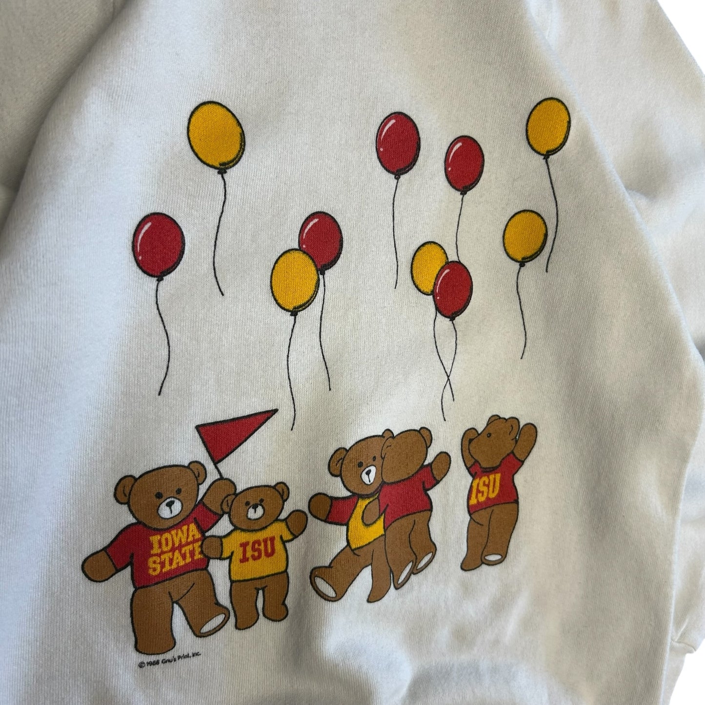 Vintage ‘86 ISU Teddy Bear Balloon Sweatshirt