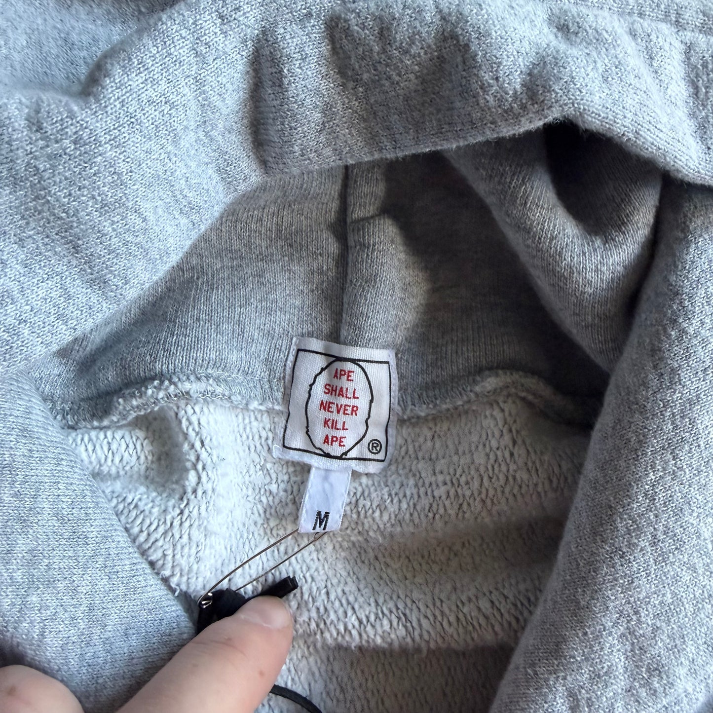 A Bathing Ape BAPE Spell Out Grey Hoodie