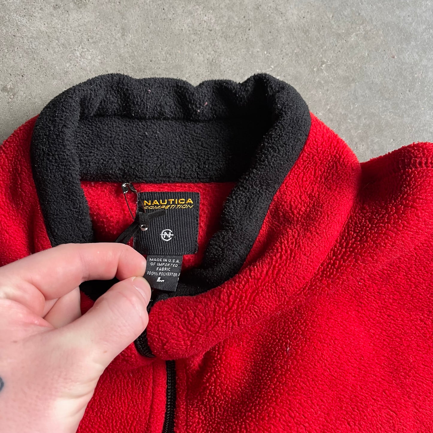 Y2K Nautica Competition Red Fleece 1/4 Zip