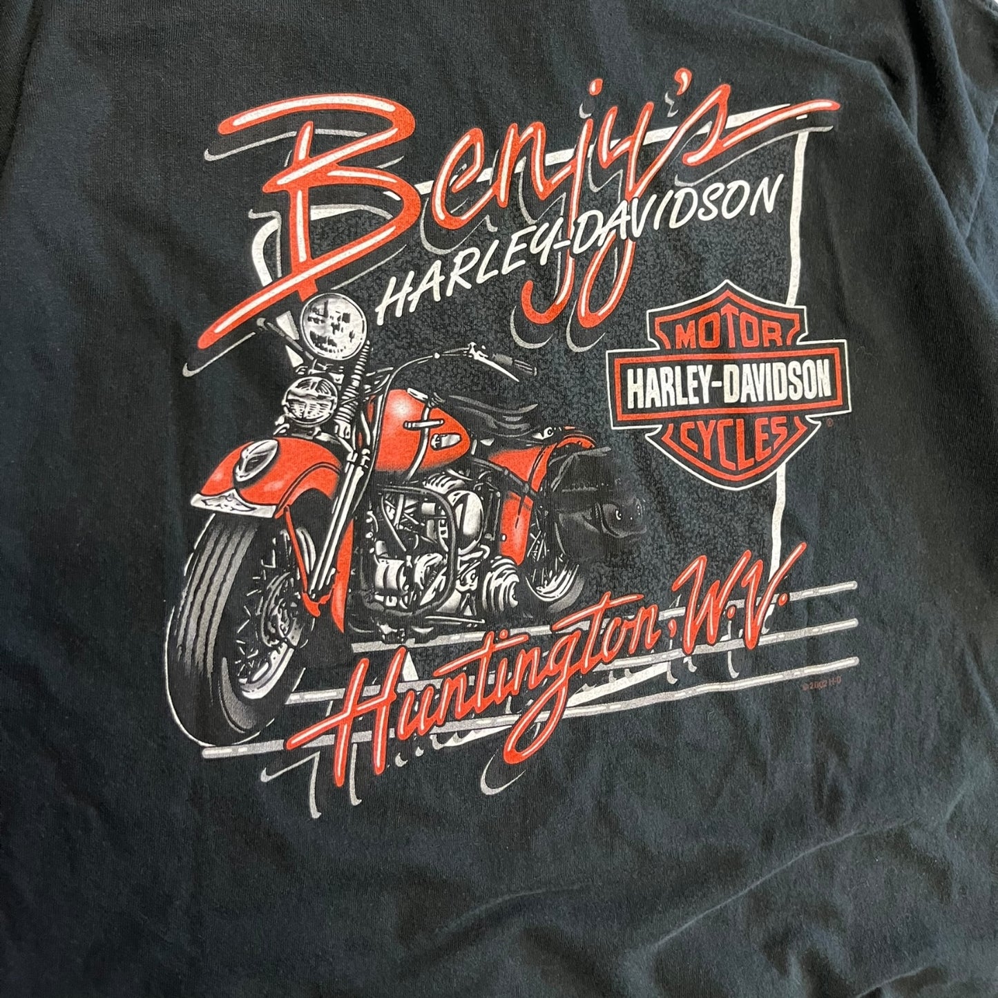 Y2K Harley Davidson Red Hair Motorcycle Women Tee
