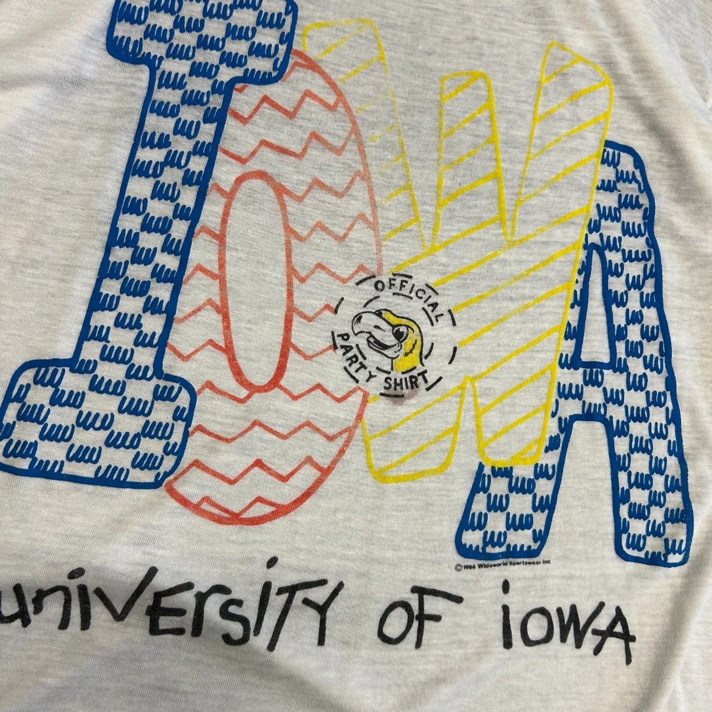 Vintage University Of Iowa Official Party Tee
