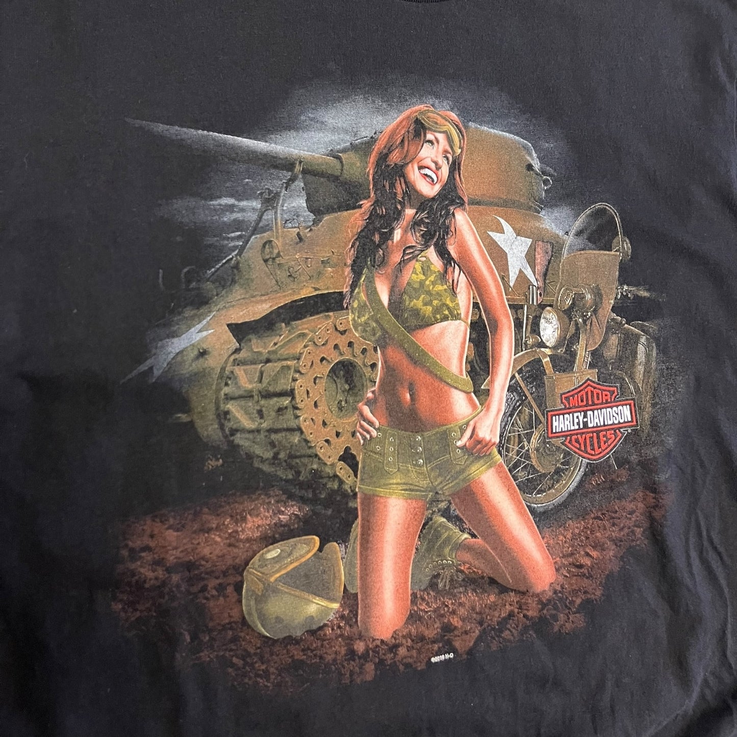 Y2K Harley Davidson Tank and Motorcycle Women Tee