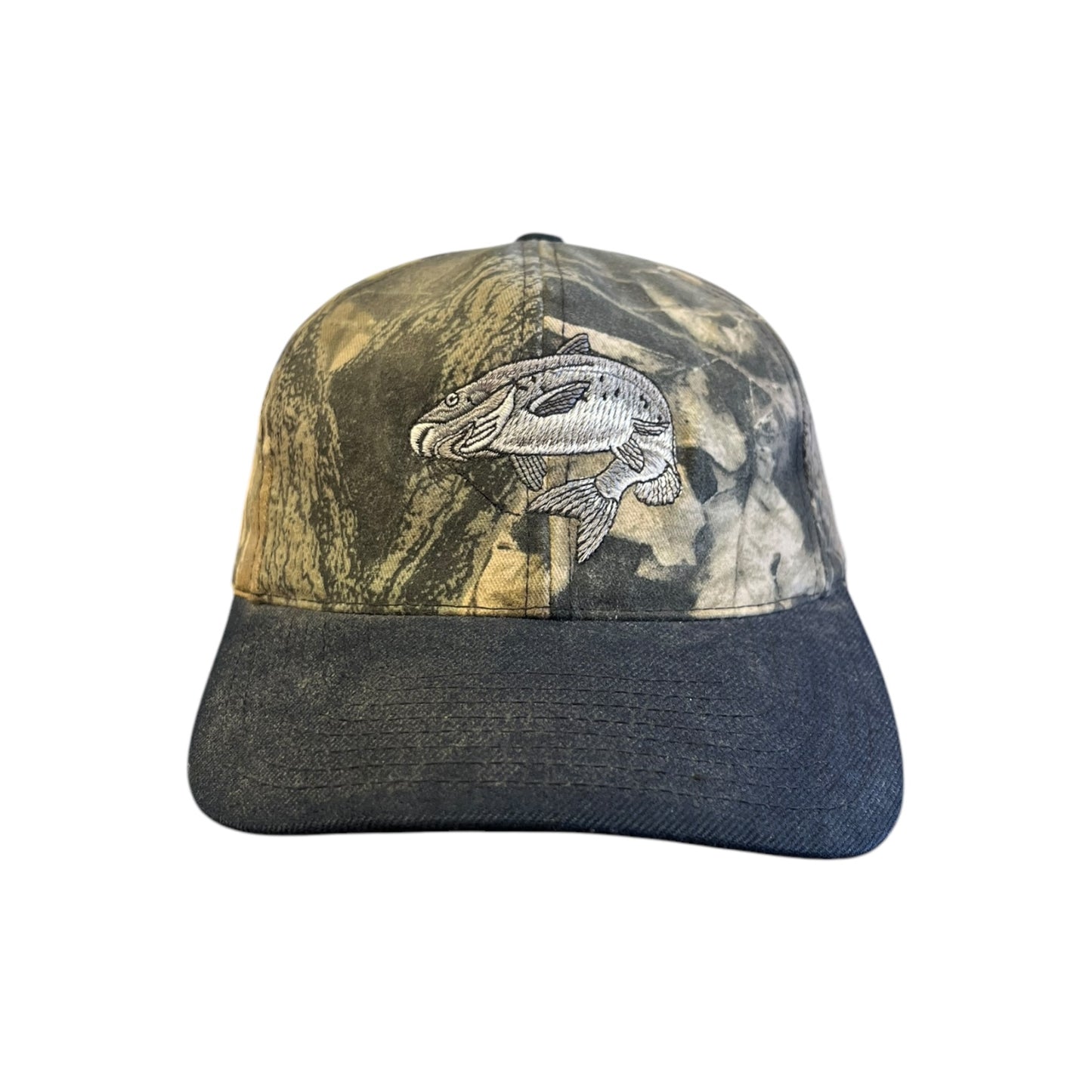 Y2K Camo Embroidered Fish Hat