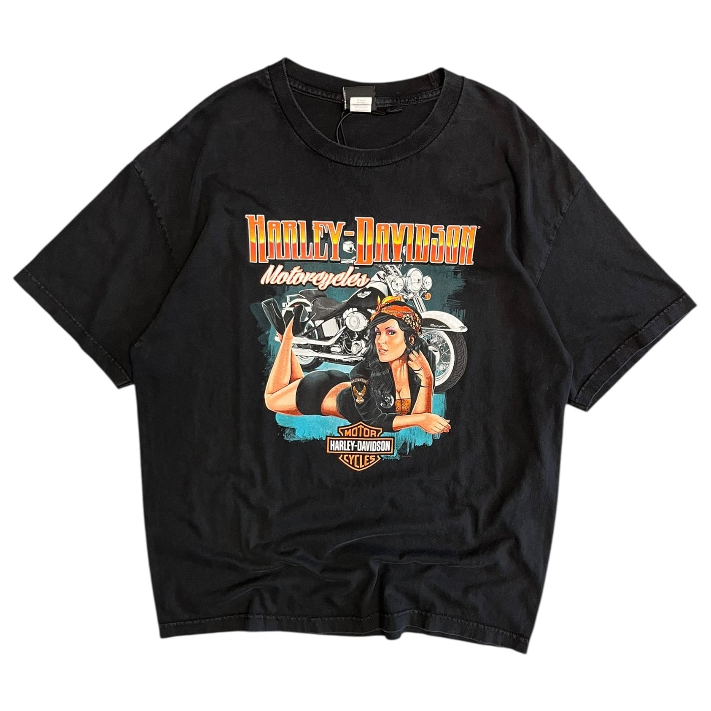 Y2K Cherohala Skyway Orange Bandanna Motorcycle Women Tee