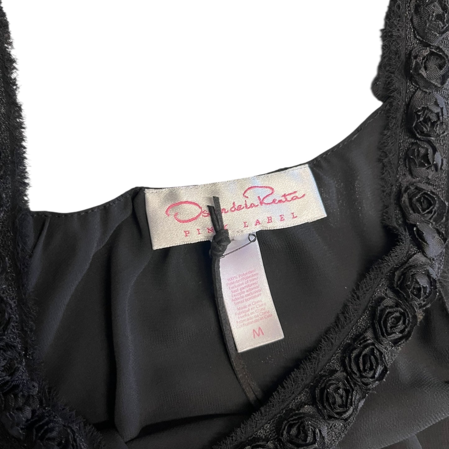 Women’s Y2K Oscar De La Renta Black Babydoll Top