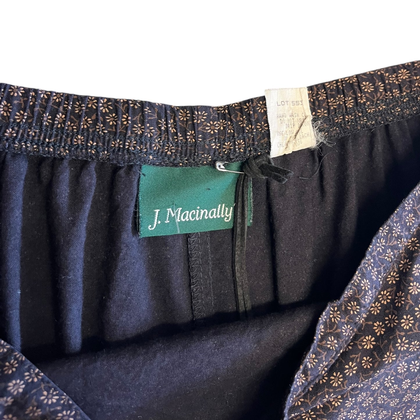 Women’s Vintage J. Macinally’s Dark Brown Maxi Skirt With Tan Daisies