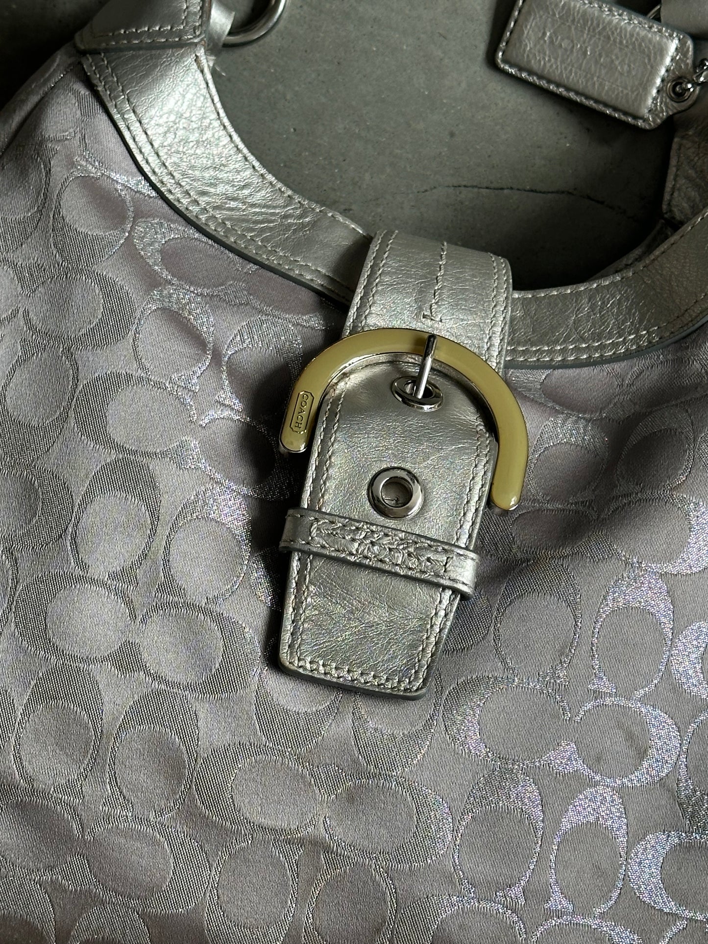 2011 Coach F18909 Soho Hobo Bag In Gray/Silver