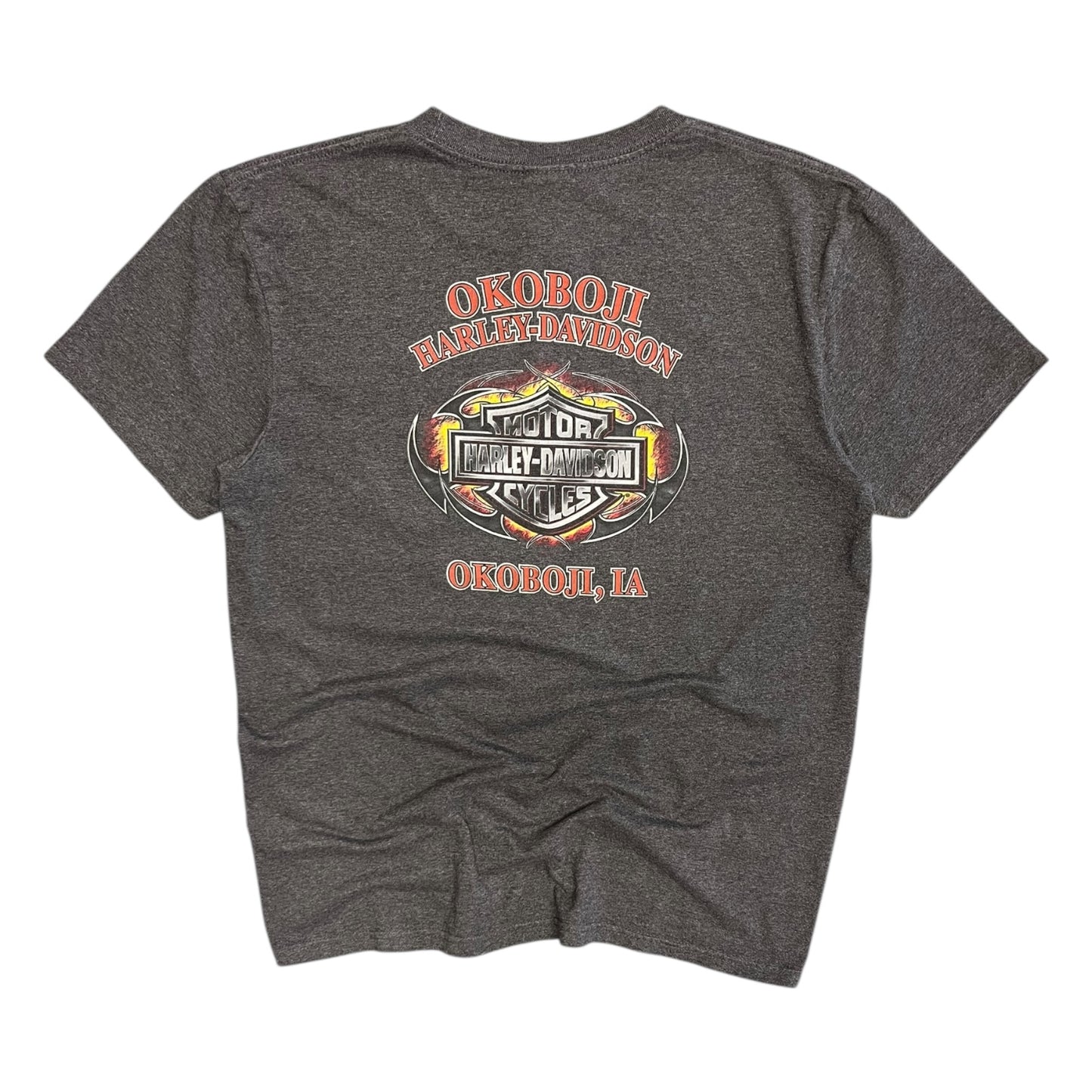 Y2K Okoboji Harley Davidson Chest Pocket Tee