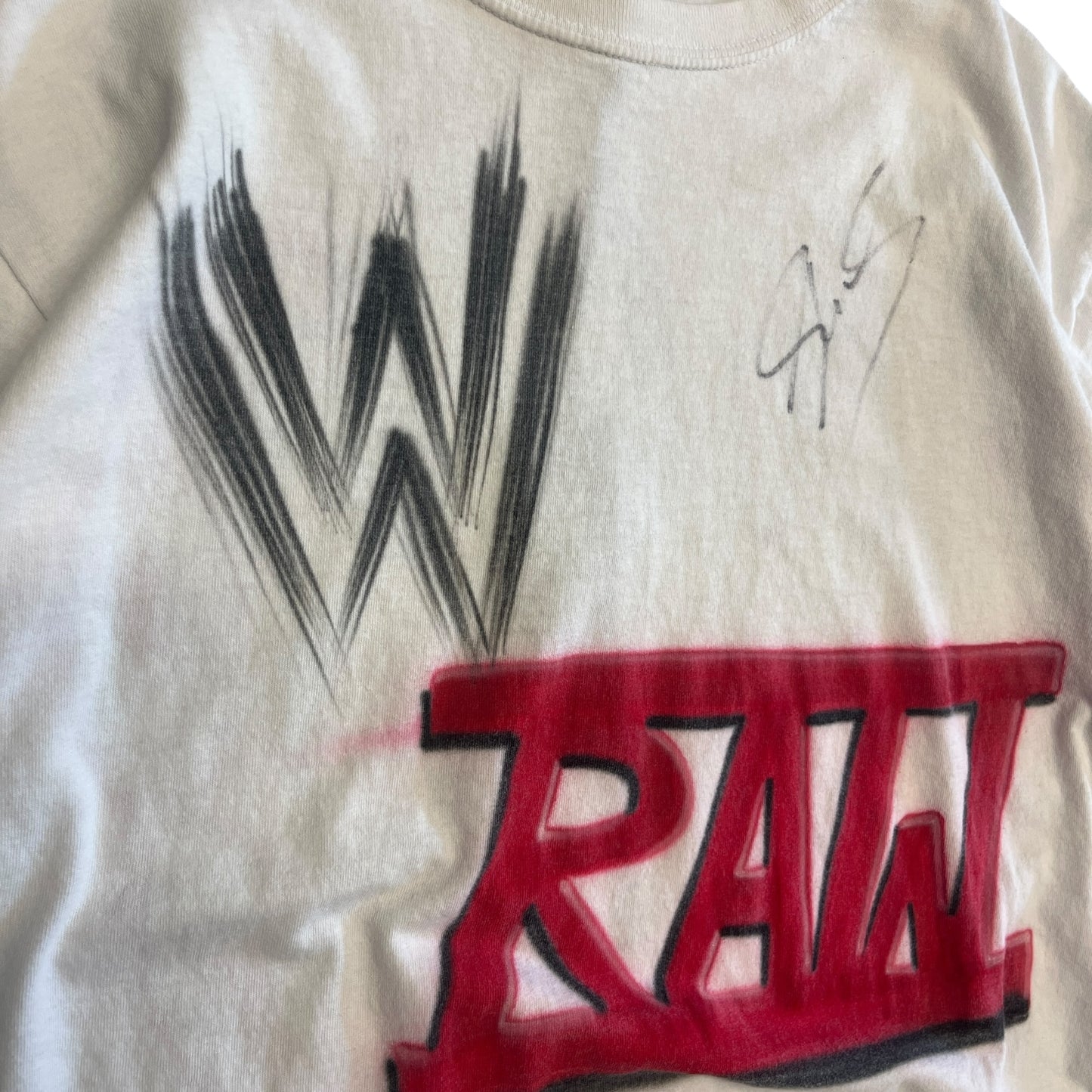 Y2K Autographed John Cena RAW Airbrush Tee