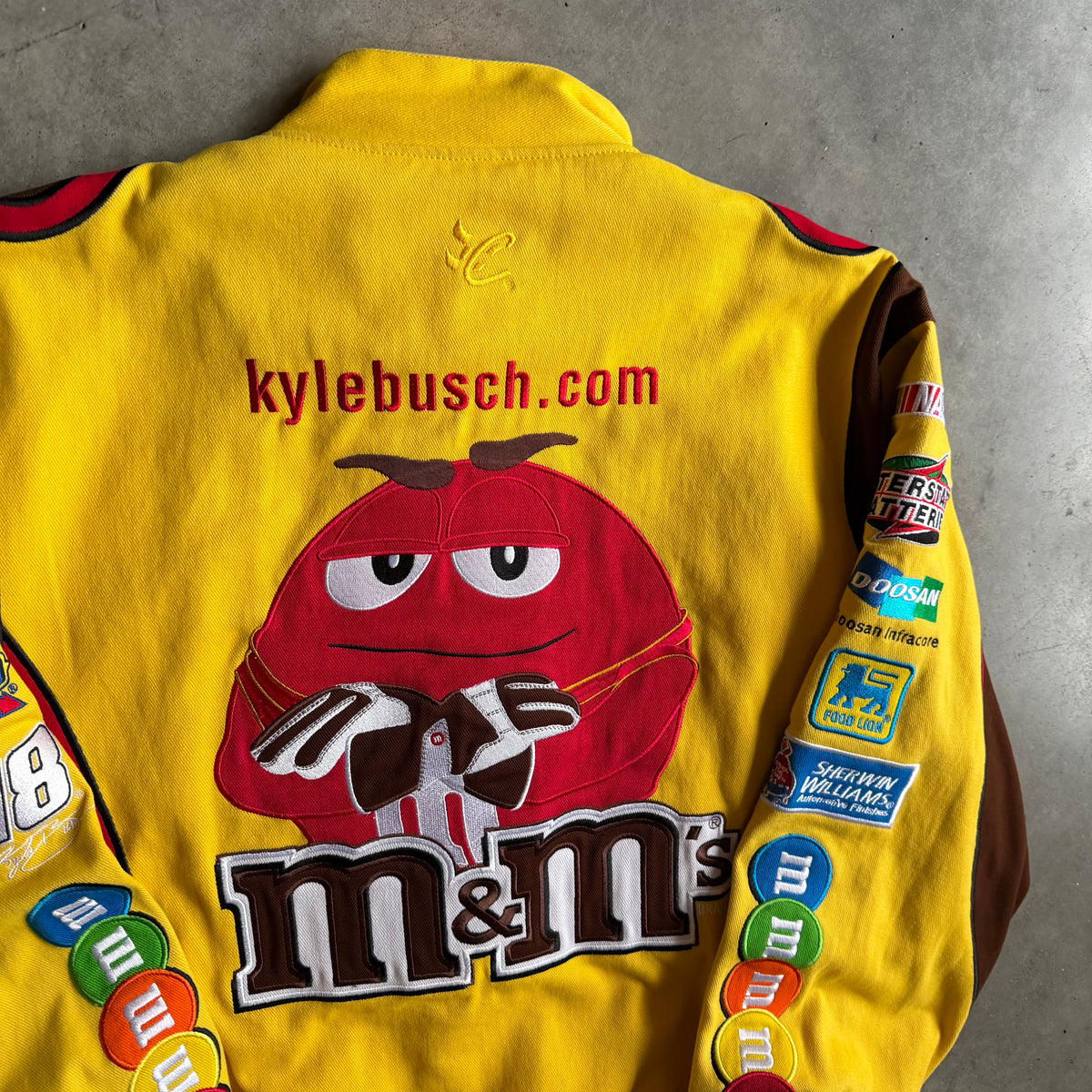 NASCAR JH Designs Yellow M&M Kyle Busch Racing Jacket