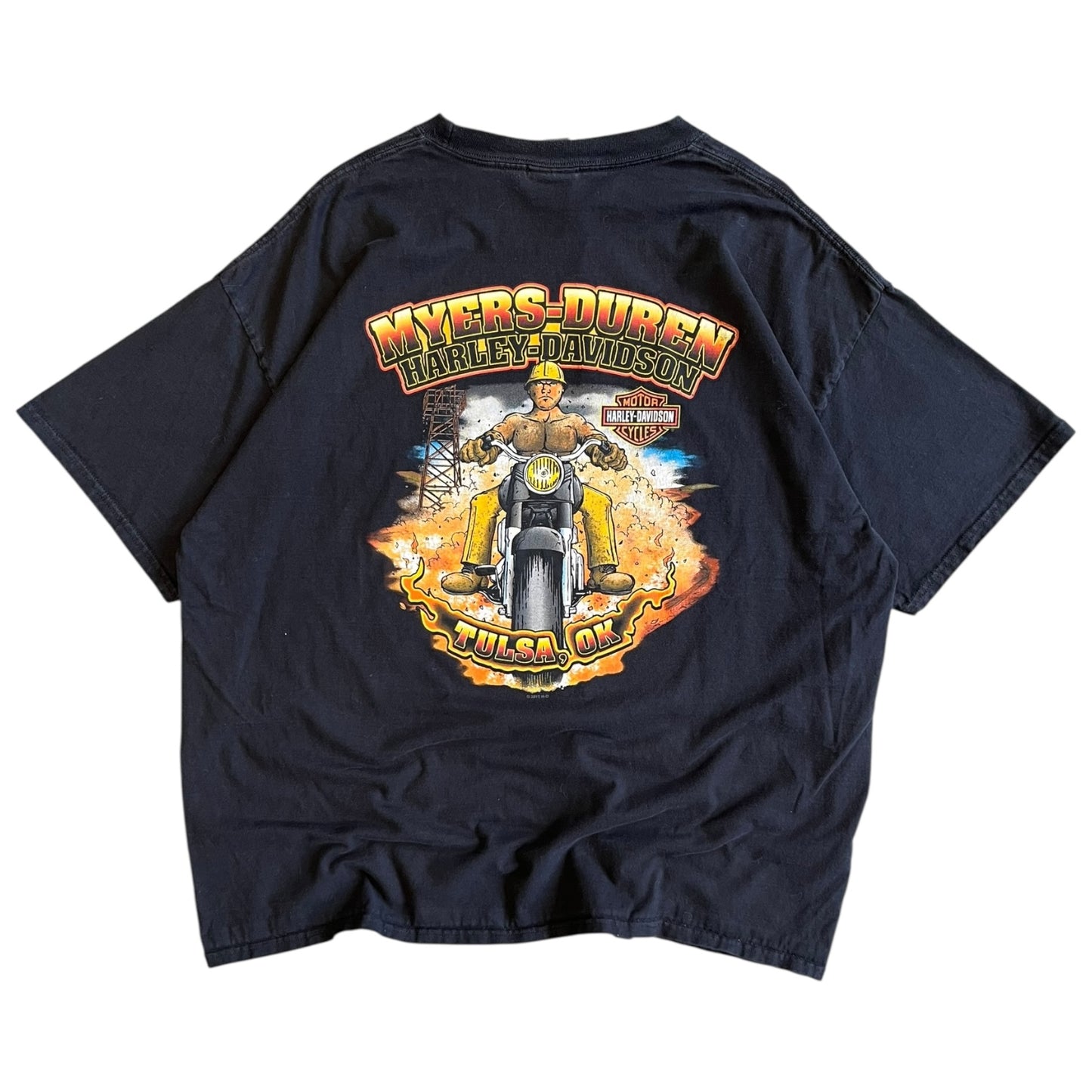 Harley Davidson Tulsa OK Hard Hat Pocket T Shirt