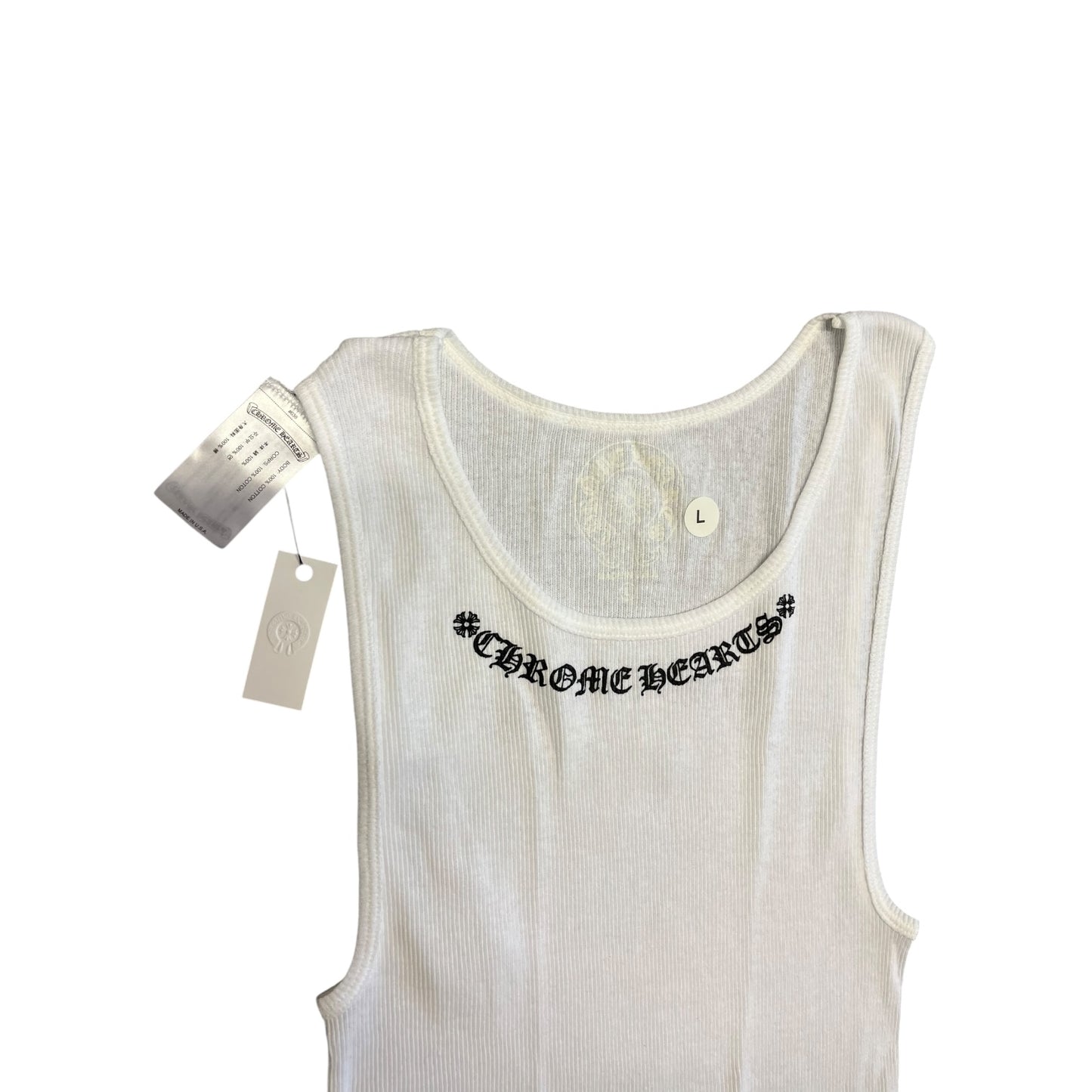 Chrome Hearts White Neck Print Tank Top