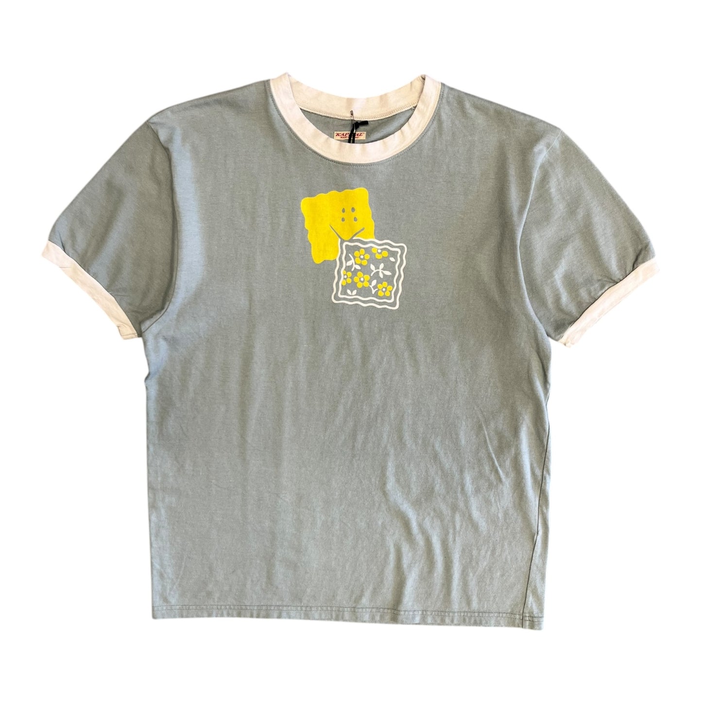 Kapital Kookie Ringer T Shirt Teal/White