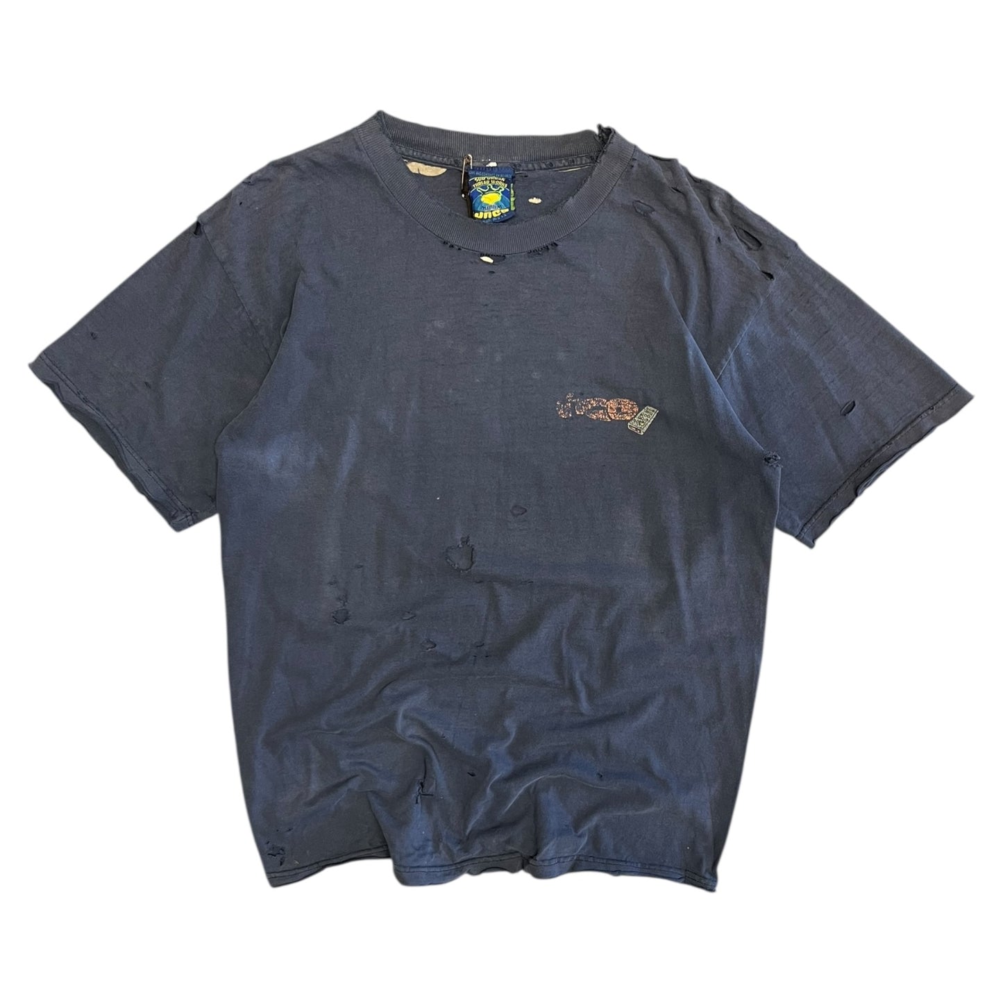 Vintage Distressed Thrashed JNCO Lazy Boy Navy T Shirt