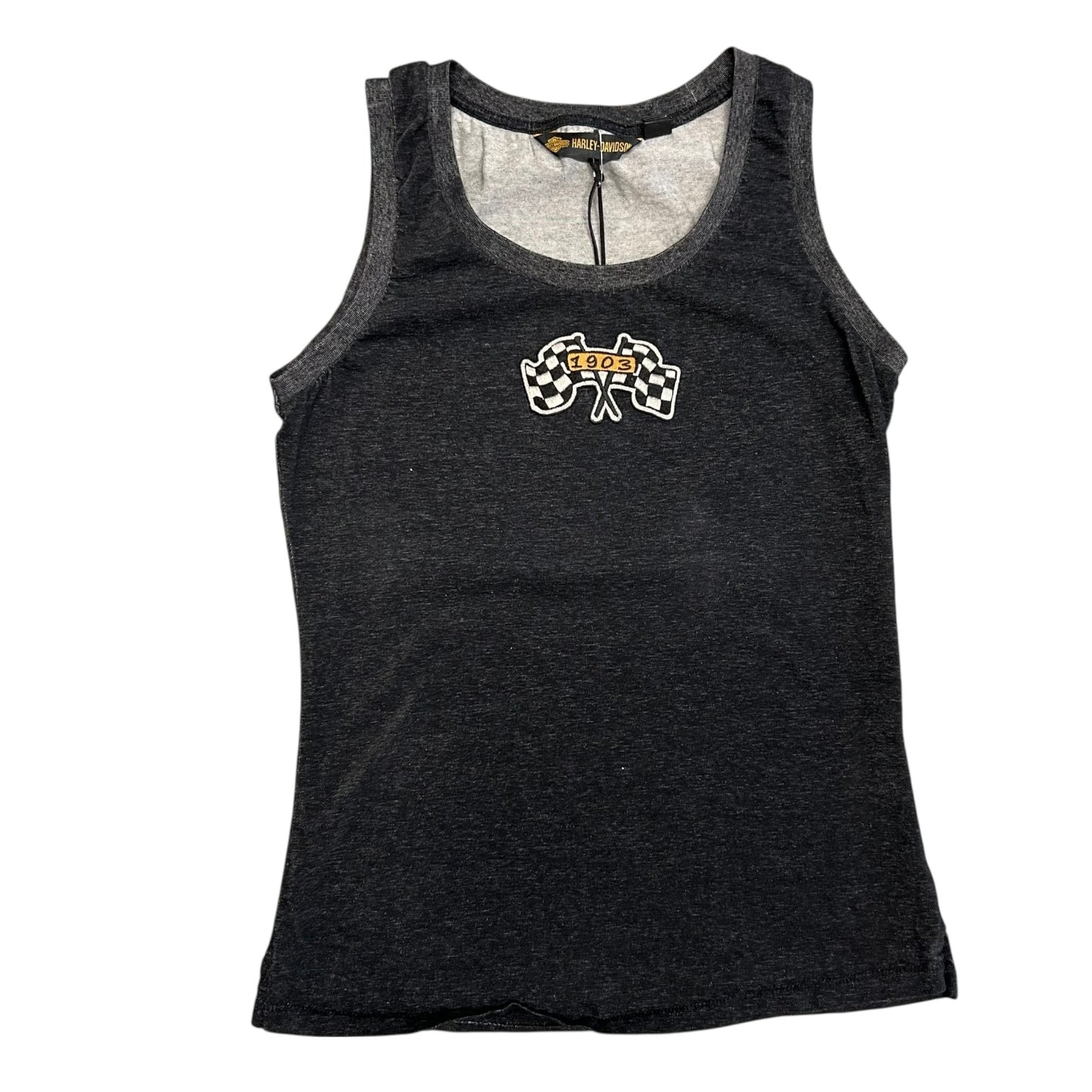 Y2K Women’s Harley Davidson Checkered Flag Tank Top