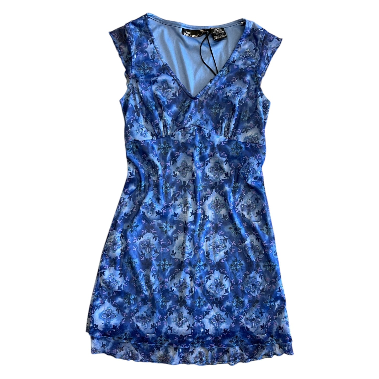 Women’s Y2K No Boundaries Blue Floral Summer Dress