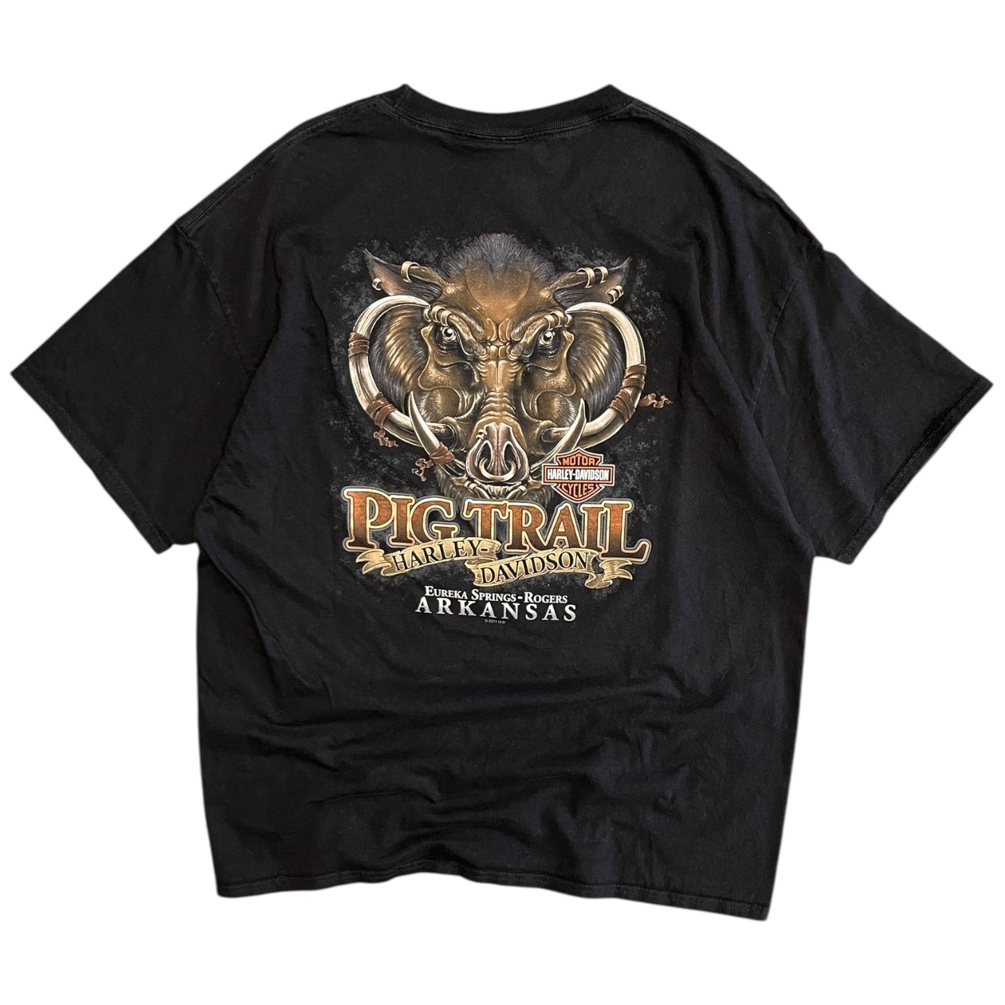 Y2K Pig Trail Harley Davidson Checkered Flag Women Tee