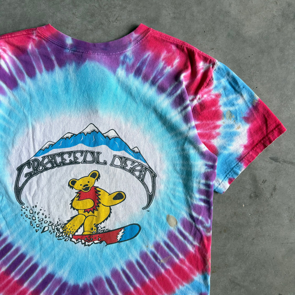 Vintage 1990 Grateful Dead "Snowboarding Bears" Tie-Dye Tee