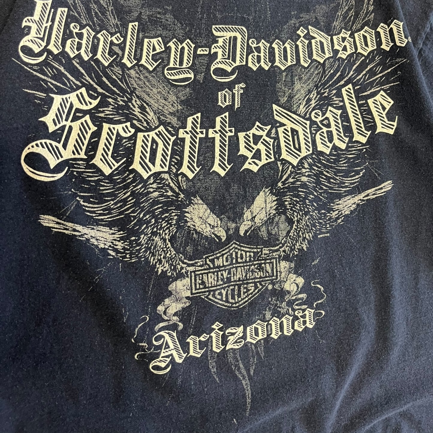 Y2K Harley Davidson Navy Shield Logo Tee