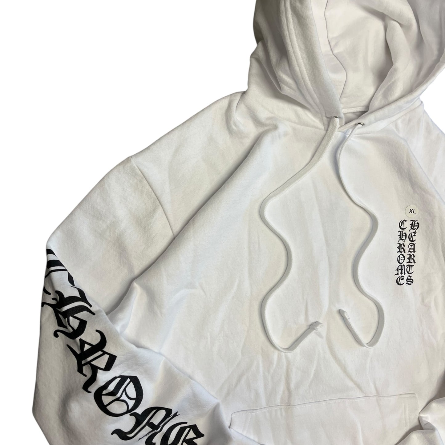 Chrome Hearts Spell Out Sleeve White Hoodie