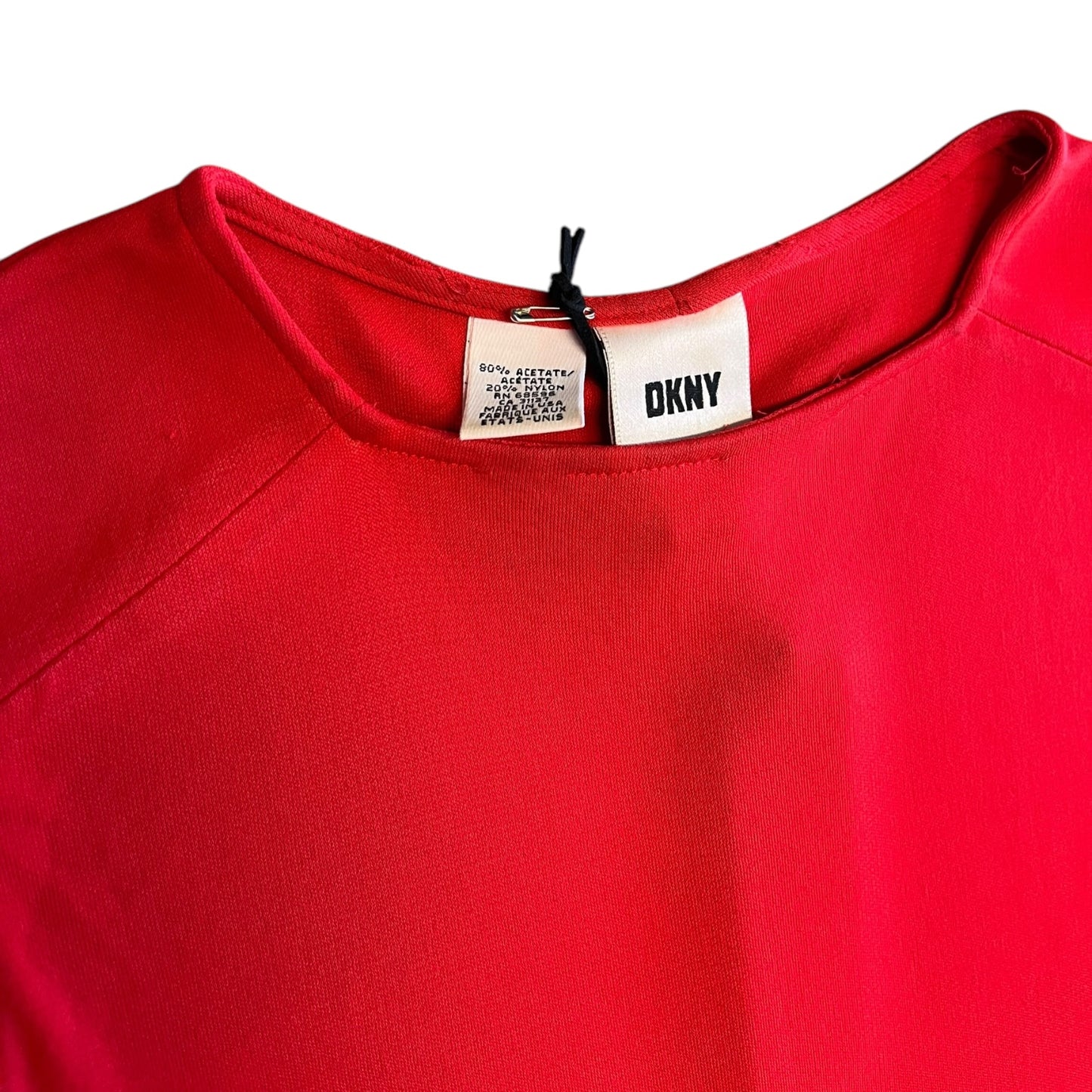 DKNY Vintage Red Boat Neck Top