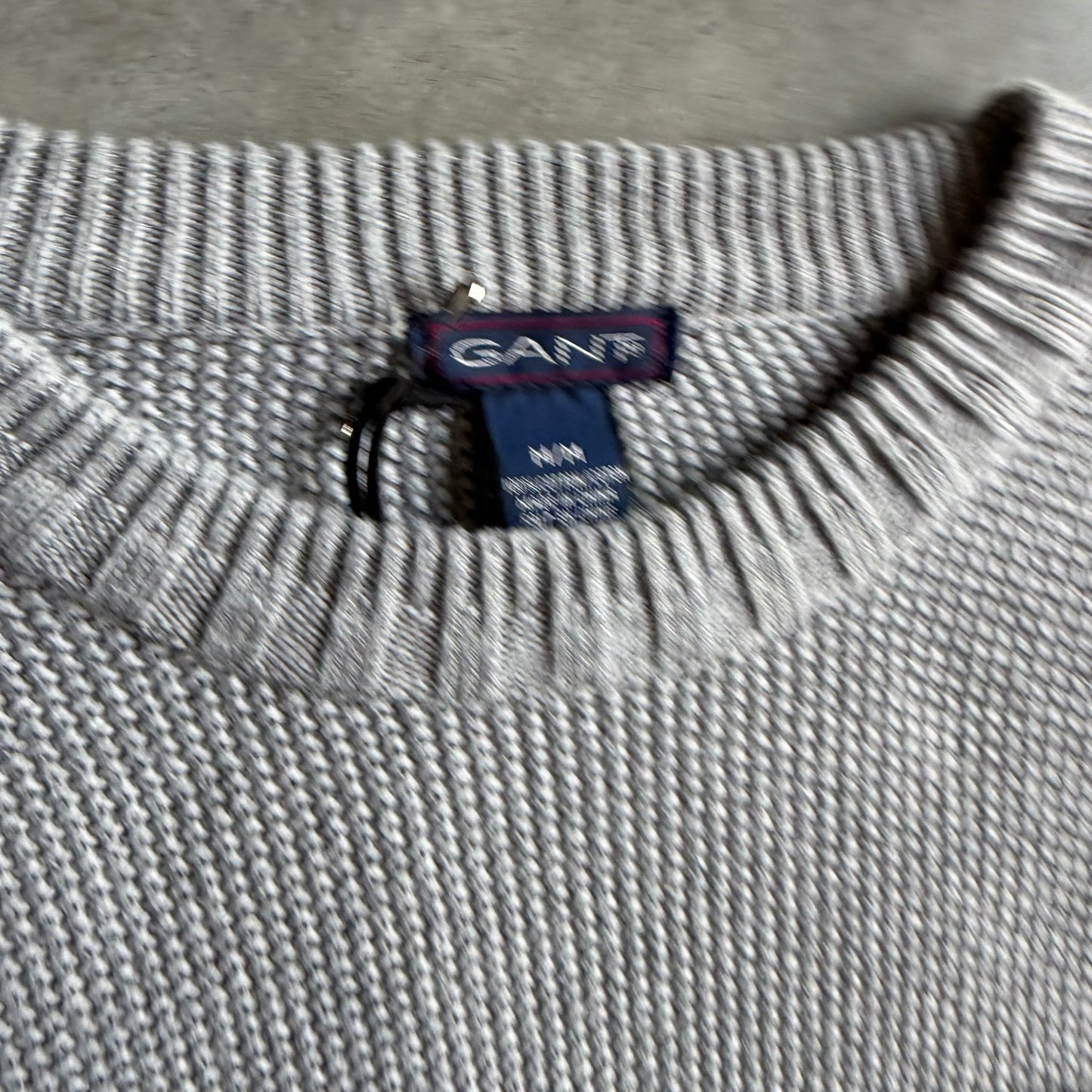Y2K GANT Grey Snowflake Knit Sweater