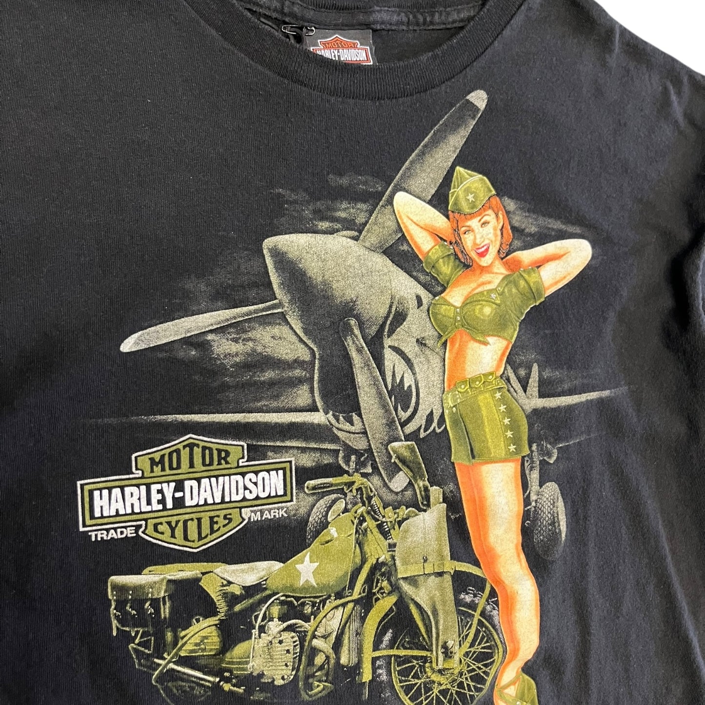 Y2K Harley Davidson Fort Myers Military Women Tee
