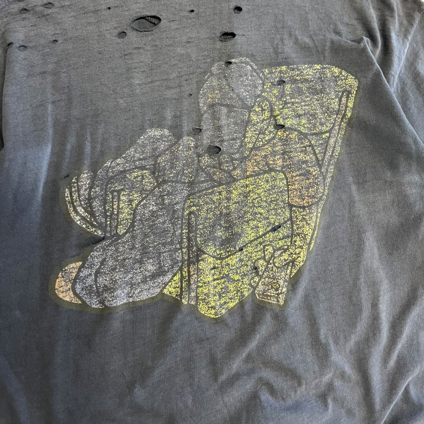 Vintage Distressed Thrashed JNCO Lazy Boy Navy T Shirt