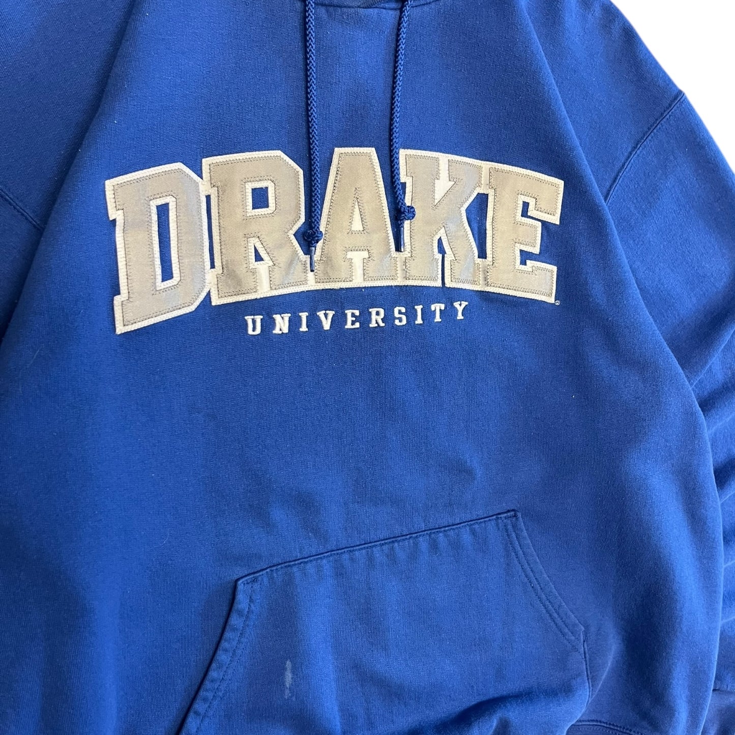 Y2K Blue Drake University Spell Out Hoodie