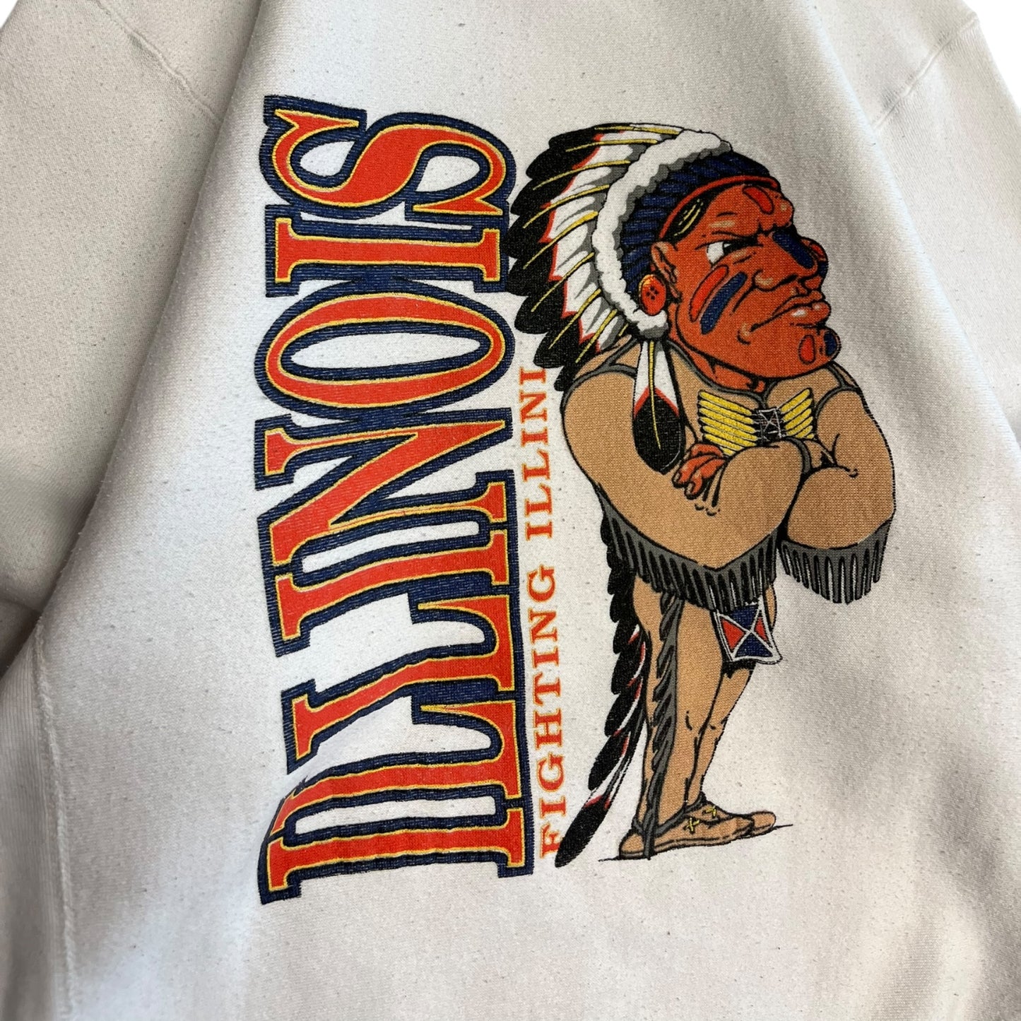 Vintage Illinois Fighting Illini White Sweatshirt