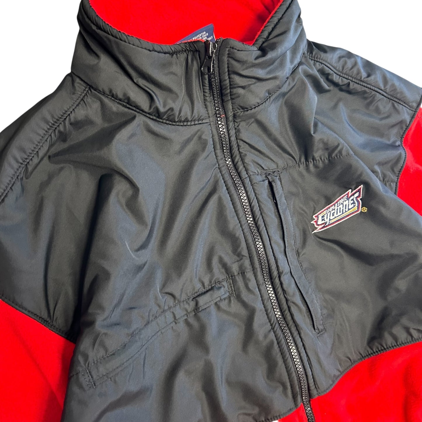 Y2K Pro Player Black & Red Iowa State Fleece Zip Up
