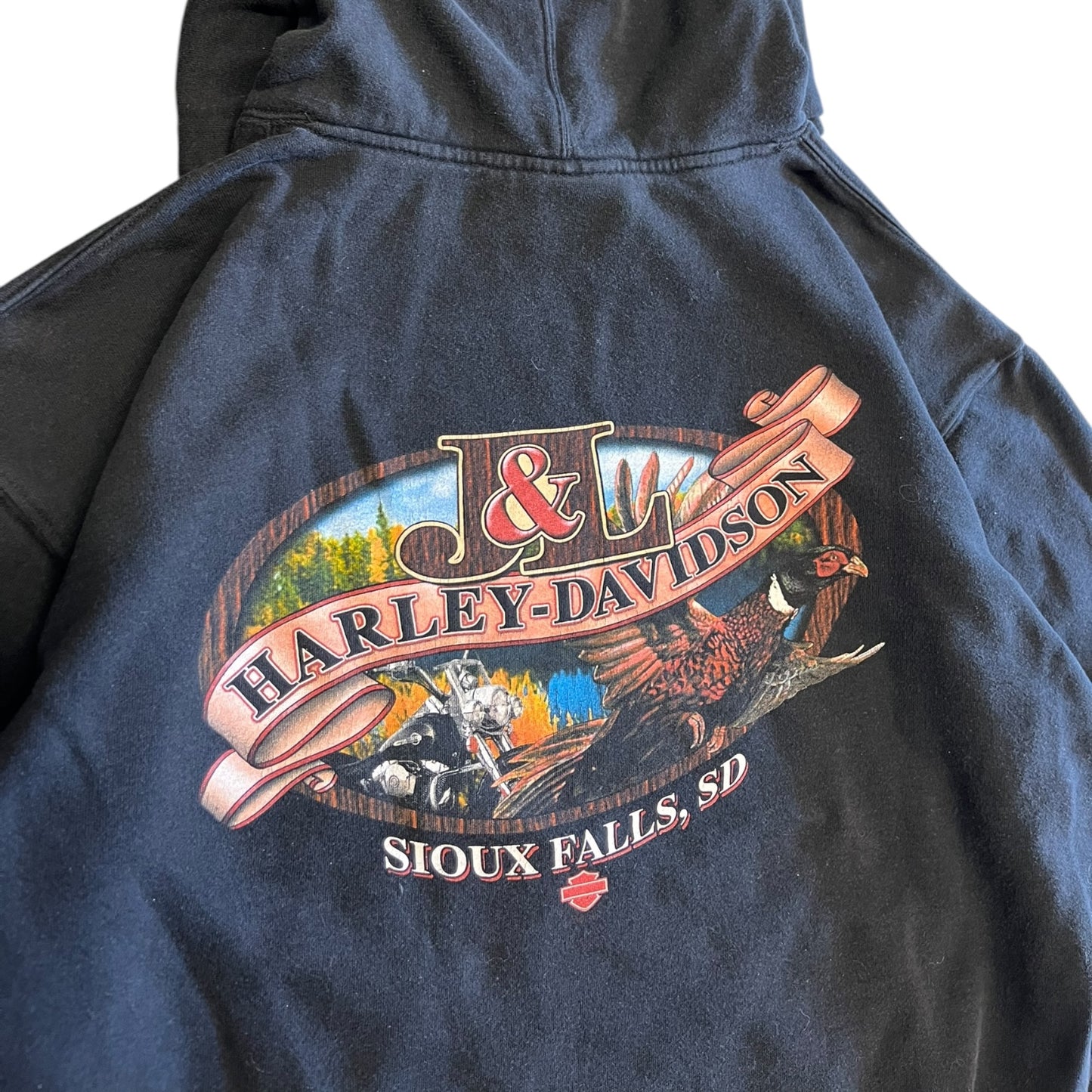 Y2K Harley Davidson Flaming Pocket Hoodie