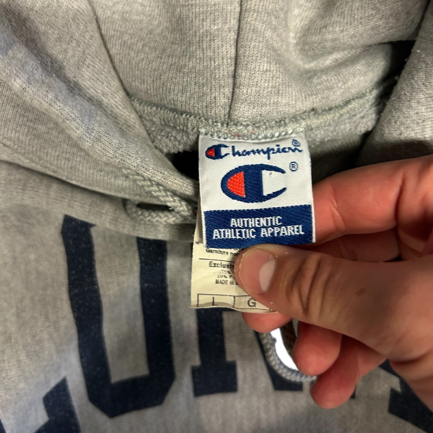 Vintage Loras College Grey Champion Hoodie